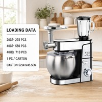 Robot culinaire multifonction SOHEF 7-en-1 12L 2000W en acier inoxydable avec hachoir à viande, centrifugeuse et mixeur pour la pâtisserie à domicile