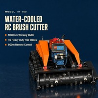 Broyeur forestier RC diesel 22 CV, tondeuse à gazon télécommandée, 40 lames verticales, moteur refroidi par eau, démarrage électrique, portée 800 m