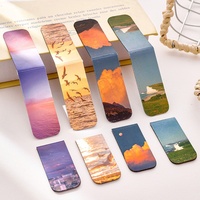 Marcapáginas Magnético Hecho a Mano en China, con Diseño de Paisaje en Colores Mixtos, de Alta Calidad para Estudiantes, Papelería de Lectura, Bonito Marcapáginas de Doble Cara