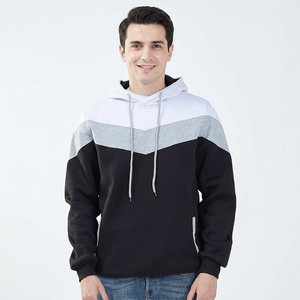 Sudadera con capucha de hombre de nuevo diseño con media cremallera y bloques de color, 100% algodón, de terciopelo para invierno, talla grande, con estampado digital - Product Image 1
