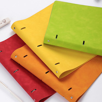 Organiseur de documents en cuir PU souple personnalisé format A4, classeur à feuilles mobiles, couverture de carnet de notes, planificateur, classeur à 3 anneaux