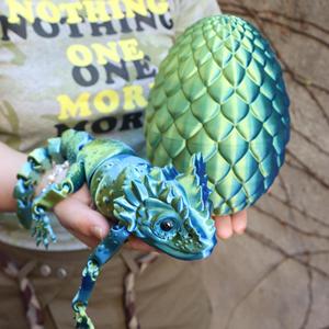 FUSEJOY3D Ensemble d'œufs de lézard imprimés en 3D avec articulations mobiles, ornements mignons, animaux de compagnie de bureau adorables, jouets créatifs - Product Image 2