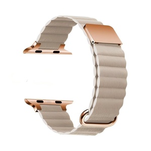 Correa Magnética de Cuero para <span class=keywords><strong>Apple</strong></span> <span class=keywords><strong>Watch</strong></span> Band Ultra 2 49mm 41mm 45mm 40/44mm 42/46mm, Pulseras para Mujer, Compatible con iWatch Series 10 9 8 SE <span class=keywords><strong>7</strong></span> 6 5 - Product Image 3