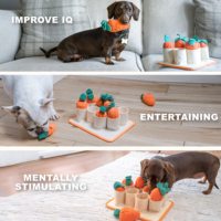 Jouet en peluche carotte tirable pour améliorer l'IAQ et soulager l'anxiété des chiens de petite et moyenne taille – Jeu d'intelligence et jouet olfactif pour chien