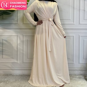 6421 #   Último Modelo de Vestido Interior Modesto para Uso Diario en Dubái, Venta al por Mayor, Listo para Enviar, Diseño Plisado, 7 Colores, Vestidos Largos, Abaya Musulmana 2021 - Product Image 1
