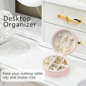 Wholesale Small Travel Jewelry Box with Pu Leather Handle for Girls Rings <b>Earrings</b> Necklaces Organizer Jewellery Storage <b>Case</b> - Product Image 4