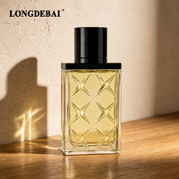 Flacon de parfum personnalisé, nouveau design, flacon de parfum carré unique pour homme, transparent, 50 ml, 80 ml, 100 ml, avec bouchon magnétique