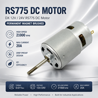 Moteur de soufflerie DX RS775 12V 24V à aimant permanent, moteur CC à balais 21000 tr/min pour soufflerie industrielle et entraînement d'équipements domestiques