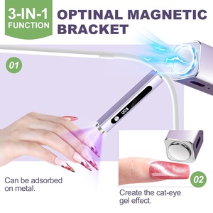 เครื่องอบเล็บ UV LED 3 in 1 แบบพกพา ขนาดเล็ก สำหรับทำเล็บมือ พร้อมหัวแม่เหล็กสำหรับทำเล็บลายตาแมว - Product Image 3
