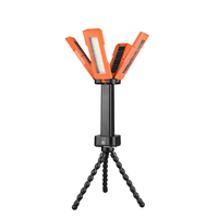 Lampe de travail solaire portable et pliable, lanterne de camping LED rotative multi-angles, lampe d'urgence extérieure pour réparation et pêche
