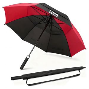 Red and Black Double-layer Breathable Golf <b>Umbrella</b> High-grade Car Advertising Gifts - Product Image 1