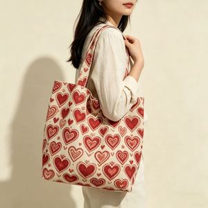 Custom Logo Printed <b>Canvas</b> Dot Pattern Fashion Tote Bag Large Capacity Gift <b>Beach</b> & Grocery Bag for Women - Product Image 2