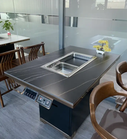AOBL Table intégrée coréenne de haute qualité sans fumée Hot Pot Barbecue moderne pour salle à manger salon pour meubles de restaurant