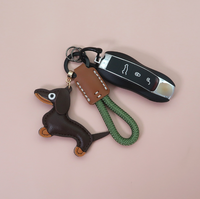 Porte-clés en cuir Teckel 2026, design personnalisé, pendentif dessin animé pour sac et coque de téléphone
