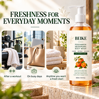 Gel Douche BEIKE OEM au Tanin de Kaki, Zinc PCA, Thé Vert et Romarin pour Soin Corporel Quotidien et Anti-Odeurs Fraîches