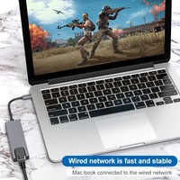 Base de Conexión Tipo-C 5 en 1, Tarjeta de Red RJ45 de 100 Megabits, Concentrador USB 3.0, SD, TF, PD100W para Computadora, Multifunción