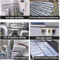 Ruban en fibre de verre avec feuille d'aluminium, acrylique, simple, durable, ignifuge, imperméable, résistant à la chaleur, haute performance pour l'étanchéité et l'entretien des pipelines