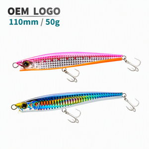 <span class=keywords><strong>Leurre</strong></span> de pêche coulant 110 mm 50 g, type crayon, pour lancer longue distance, jerkbait, jigging lourd avec hameçons triples, logo OEM, vente en gros - Product Image 1