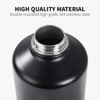 Bouteille isotherme sport en acier inoxydable à double paroi de 64 oz, anti-fuite, sans BPA, performance thermique de 6 à 12 heures