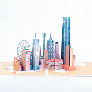 Thành phố kiến trúc du lịch tùy chỉnh <span class=keywords><strong>3D</strong></span> Pop Up thiệp chúc mừng winpsheng thiết kế mốc xây dựng <span class=keywords><strong>3D</strong></span> Pop Up lưu niệm thiệp chúc mừng - Product Image 3