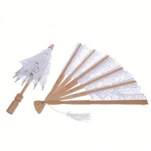 Parasols classiques en dentelle faits à la main pour femmes, idéaux pour les cérémonies de mariage, protection solaire, éventails en dentelle Batten Burg - Product Image 3