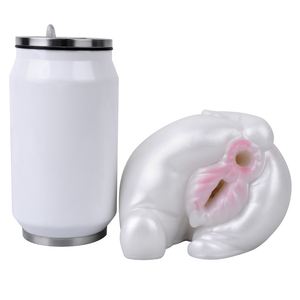 GEEBA piccolo maiale bianco figa tascabile a doppio foro maschio masturbatore, vibrante masturbazione maschile giocattolo del sesso per gli uomini all'ingrosso - Product Image 6