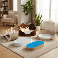 Griffoir et poteau à chat classiques de luxe, en carton ondulé résistant à l'usure, forme ovale à 4 niveaux