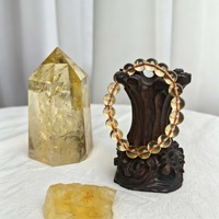 Bracelet en cristal de citrine jaune, coffret cadeau, perles rondes, bijoux en pierre naturelle, énergie de guérison pour femmes et hommes