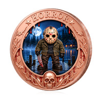 Pièces de monnaie en cuivre sur le thème du cinéma, 1 oz, 999, avec relief de personnage d'horreur, pièce de collection artisanale en métal pour Halloween, pièce de défi