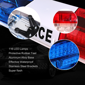 LED-6000L 1.2m rotator lightbar còi báo động + Loa màu đỏ/Màu xanh đèn cảnh báo khẩn cấp nhấp nháy lightbar - Product Image 4