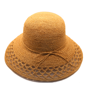 Chapeau de pêcheur en tricot à dôme pour femme, classique, printemps/été, fin, respirant, <span class=keywords><strong>ceinture</strong></span> fine, visière large - Product Image 5