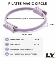 Cercle Magique de Pilates pour le Yoga et le Fitness, Cercle d'Exercice en TPE avec Double Coussin, 6 Couleurs, pour l'Entraînement des Cuisses Intérieures et du Core