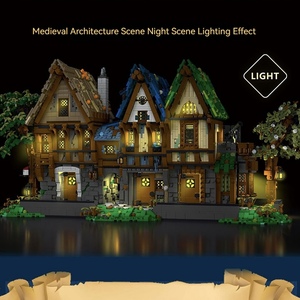 Mork 033031 Thời Trung Cổ màu đen <span class=keywords><strong>Smith</strong></span> khối xây dựng Bộ đường phố thành phố loạt mô hình khối xây dựng đồ chơi cho trẻ em - Product Image 6