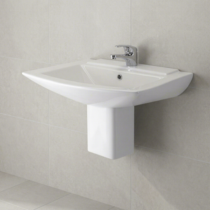 Lavabo demi-pied en céramique Vistaar, design moderne, écologique, capacité 9L, le meilleur - Product Image 2