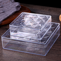 Boîte en plastique rigide PS personnalisée en usine, boîte carrée pour pâtisserie, biscuits, aliments, boîte transparente pour emballage de bonbons