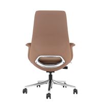 Chaise de bureau de direction élégante et ergonomique en cuir de couleur marron, pivotante, multifonctionnelle, moderne, avec support lombaire