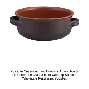 Casserole en terre cuite Ø 20 cm H 8 cm, 1,9 L, marron bicolore Vulcania - Product Image 2