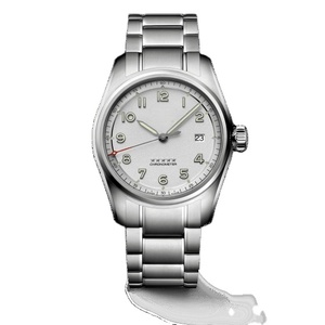 Montre mécanique automatique pour homme, bracelet en acier inoxydable, cadran argenté, chronomètre, montre-bracelet décontractée pour affaires, Longinesing - Product Image 1