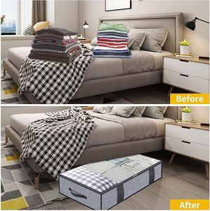 Quần Áo comforters thoáng khí dây kéo Tổ Chức Phòng ngủ rõ ràng cửa sổ 4 xử lý Linen như màu xám có thể gập lại underbed lưu trữ túi - Product Image 4