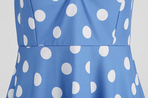 Nuovo abito aderente in vita nero con stampa a pois abito Vintage da donna estivo Sexy con capestro elegante per festa da ballo - Product Image 3