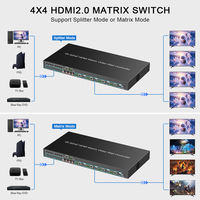 Commutateur matriciel HDMI 4x4 4K sans coupure avec extension mur vidéo multivue 60M 4K60Hz HDR HDMI 2.0