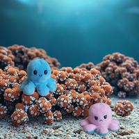 Fabricant de peluche pour animaux de compagnie en peluche Sea Life Cute Octopus Toy Colorful Mood Change Reversible Interactive Squeaky Chew Dog Toy
