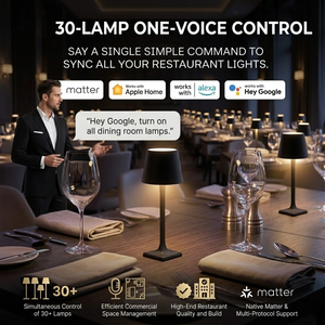 Lámpara de Mesa Inalámbrica para Restaurante, con Carga Inalámbrica, LED Creativo Táctil, Recargable, Portátil, de Lujo, Moderna, Inteligente - Product Image 1