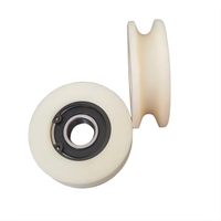 Roue à roulettes rainurée en nylon résistant à l'usure personnalisée ; Roue pivotante industrielle en plastique solide avec roulements autolubrifiants