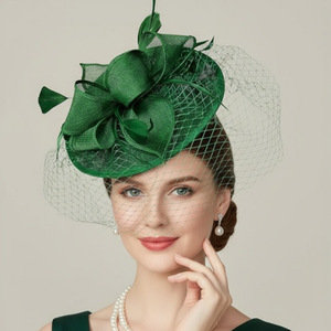 Accessoires de cheveux pour mariée, <span class=keywords><strong>chapeau</strong></span> fascinateur pour banquet, accessoires photo personnels, nœud en plumes, <span class=keywords><strong>chapeau</strong></span> de banquet, <span class=keywords><strong>chapeau</strong></span> de course de chevaux - Product Image 2