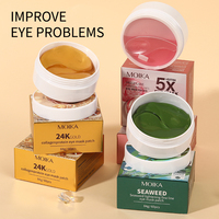 Traitement sous les yeux en or 24 carats personnalisé masque pour les yeux coréen patch hydrogel éclaircissant patchs de gel de beauté pour les cernes