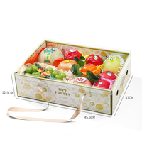 Boîte d'emballage de fruits portable personnalisée avec fenêtre transparente, impression couleur, boîte cadeau pour myrtilles, raisins, cerises, pommes