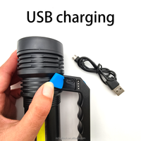 Lampes de poche et torches tactiques rechargeables étanches 1000 lumens à zoom, puissantes, pour camping, chasse, EDC, 10 LED COB