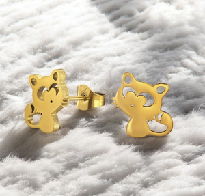 Orecchini Inspire Jewelry Placcati Oro Serie Animali Volpe in Acciaio 316L con Placcatura IPPVD - Gioielli all'Ingrosso <span class=keywords><strong>Eshop</strong></span> - Product Image 1