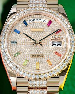 Reloj Majestic de Acero Inoxidable con Esfera Analógica y Piedras de Moissanita Brillantes, Diseñado para una Elegancia y Precisión de Lujo - Product Image 1